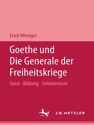 cover image of Goethe und die Generale der Freiheitskriege